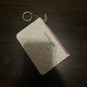 White & Coral Michael Kors Wrist Wallet